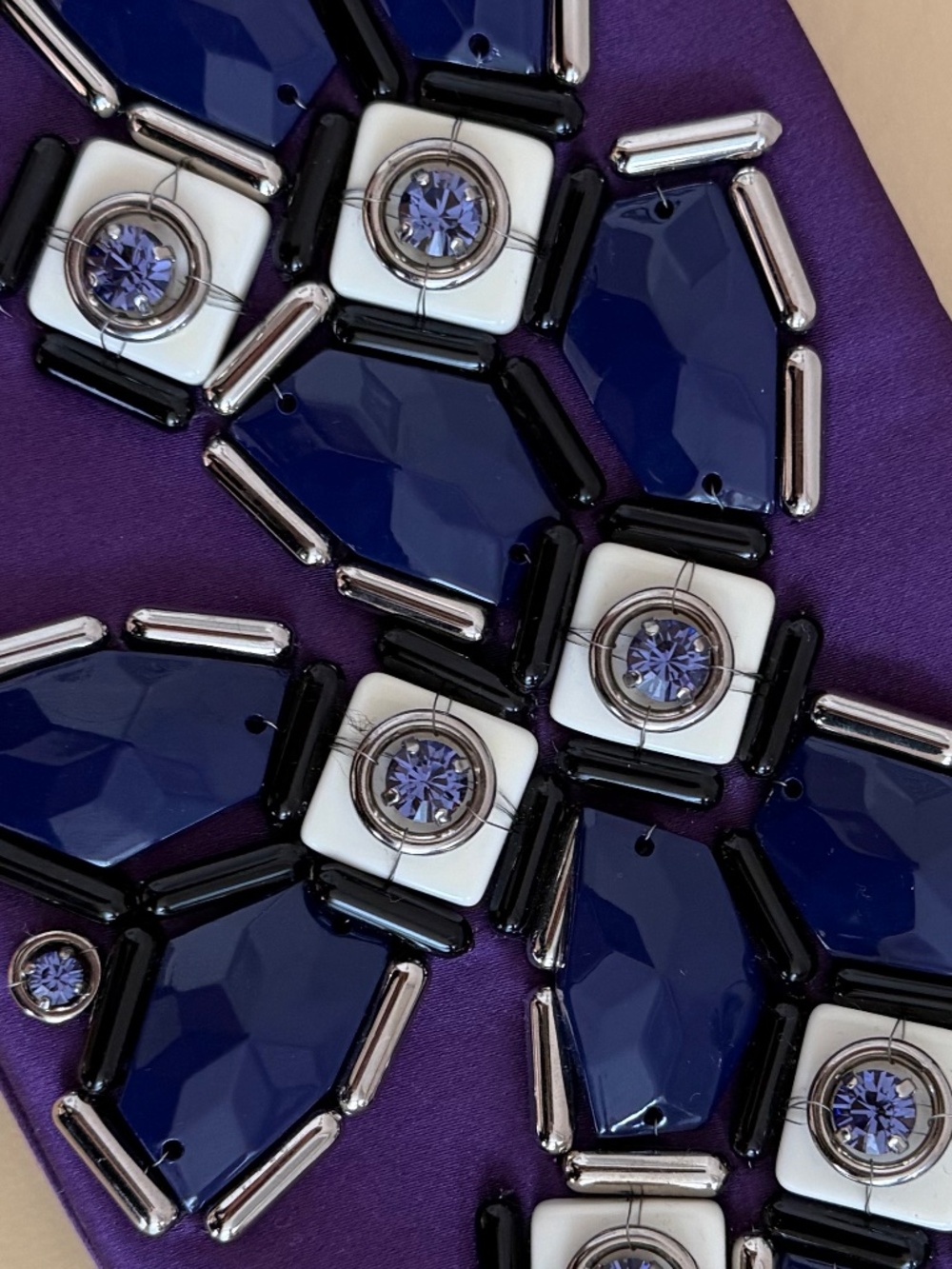 Prada Purple Satin Embellished Clutch - Picture 3 of 9